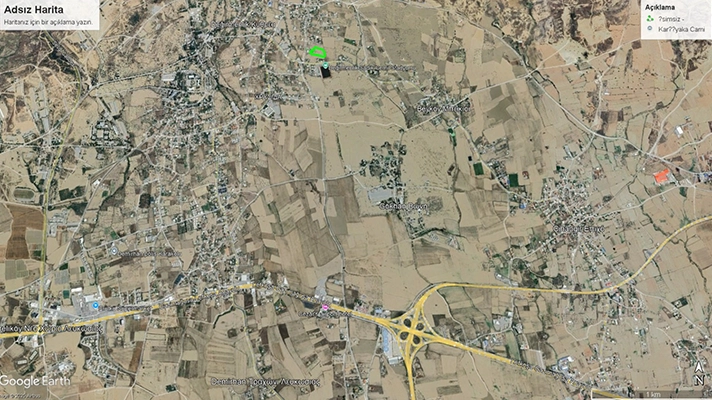 Map shows the area around the plot of land close to Ercan airport